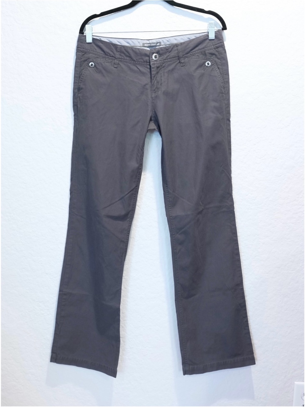 Horny Toad Organic Cotton Blend Pants Size 8 Slate Gray Low Rise Boot Cut Hiking